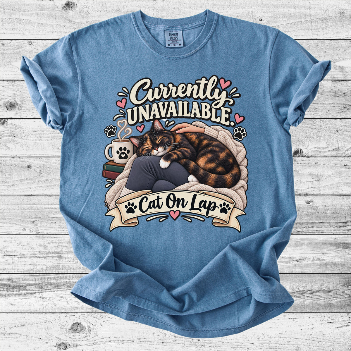 Currently Unavailable: Cat On My Lap T-Shirt | Funny Cat Mom Gift