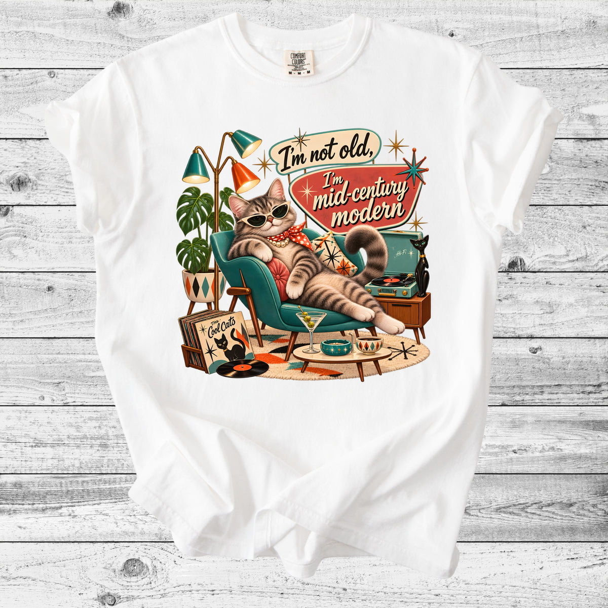 Mid-Century Modern Cat T-Shirt