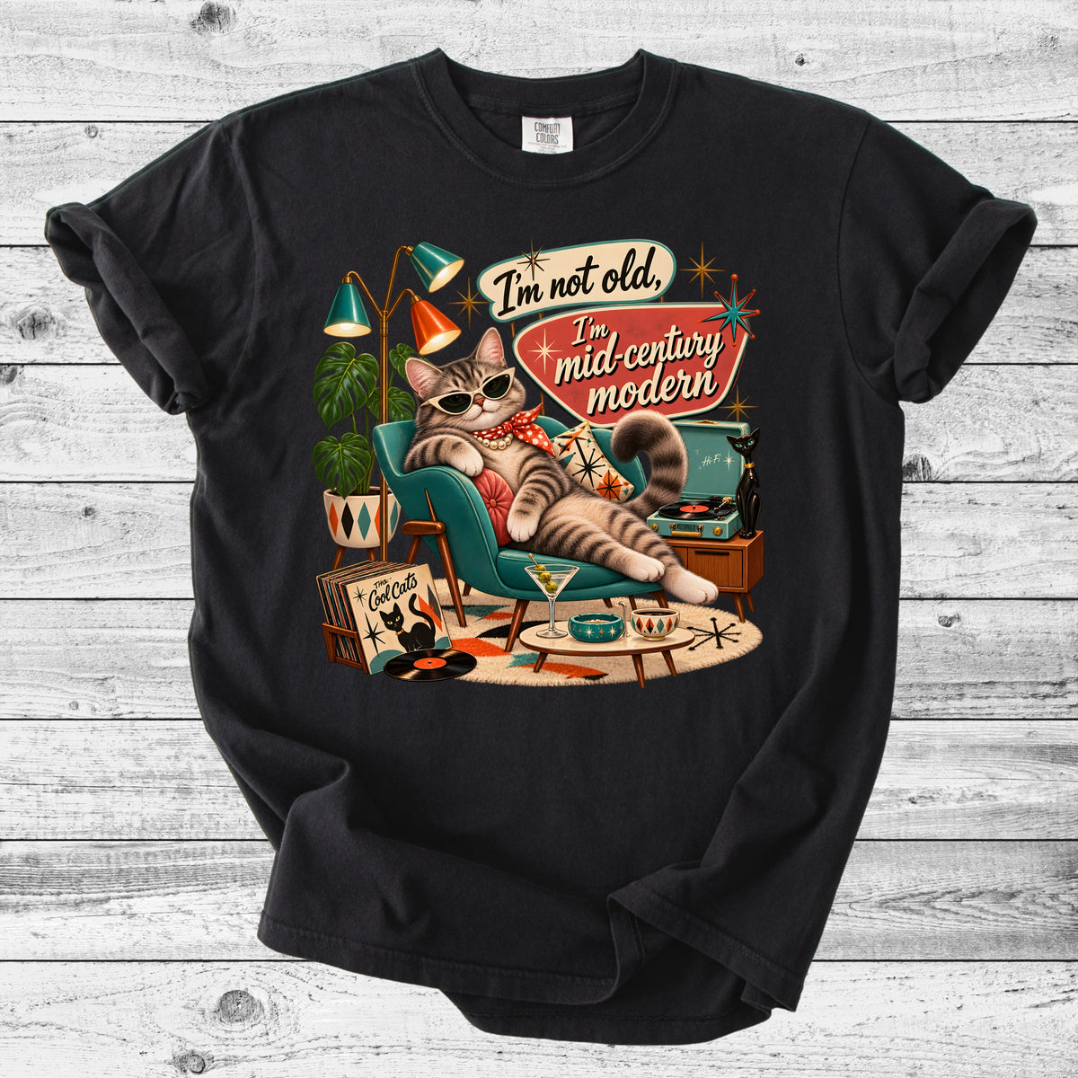 Mid-Century Modern Cat T-Shirt