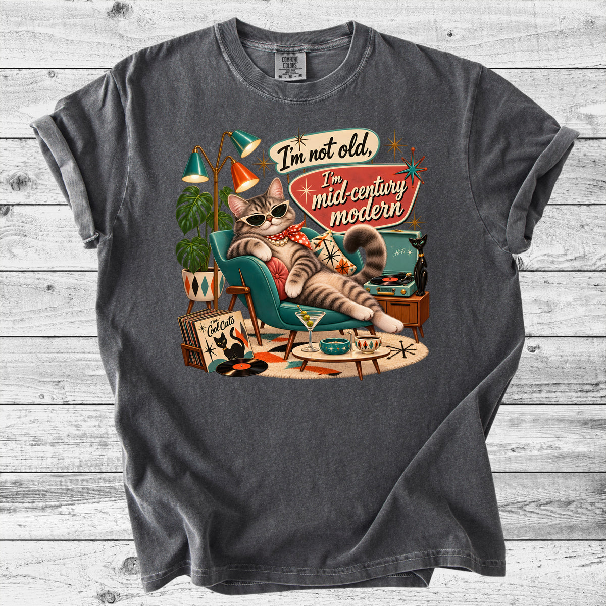 Mid-Century Modern Cat T-Shirt