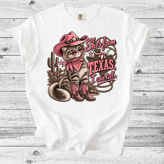 Texas Cowgirl Cat T-Shirt
