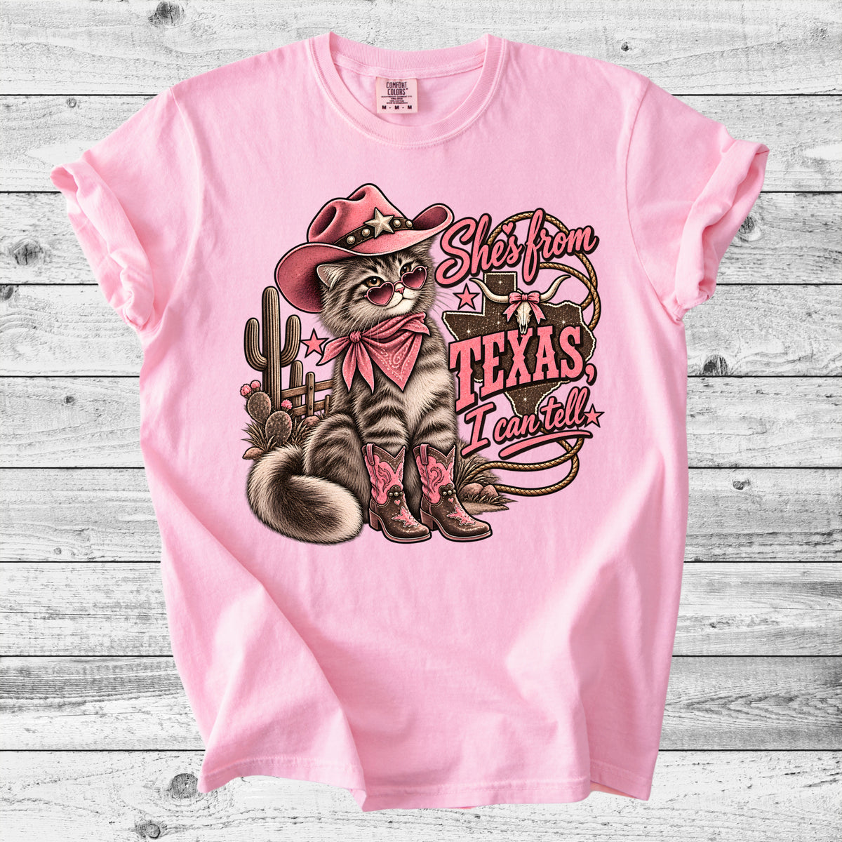 Texas Cowgirl Cat T-Shirt