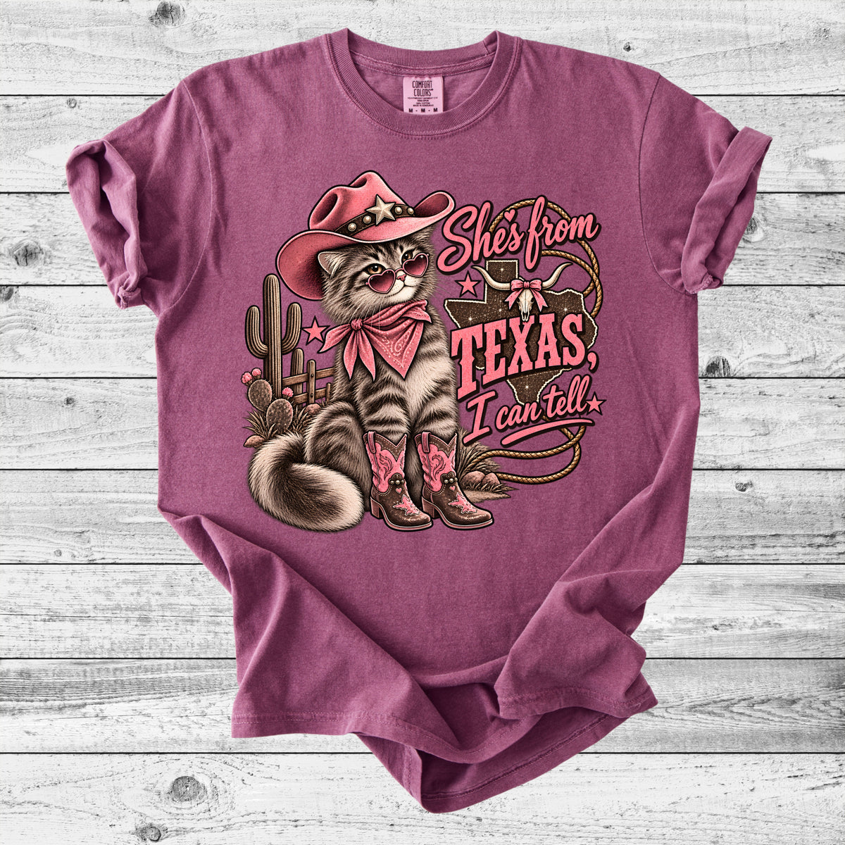 Texas Cowgirl Cat T-Shirt