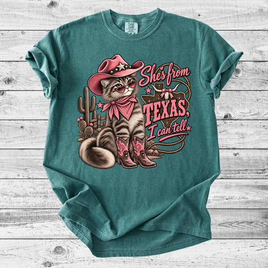 Texas Cowgirl Cat T-Shirt