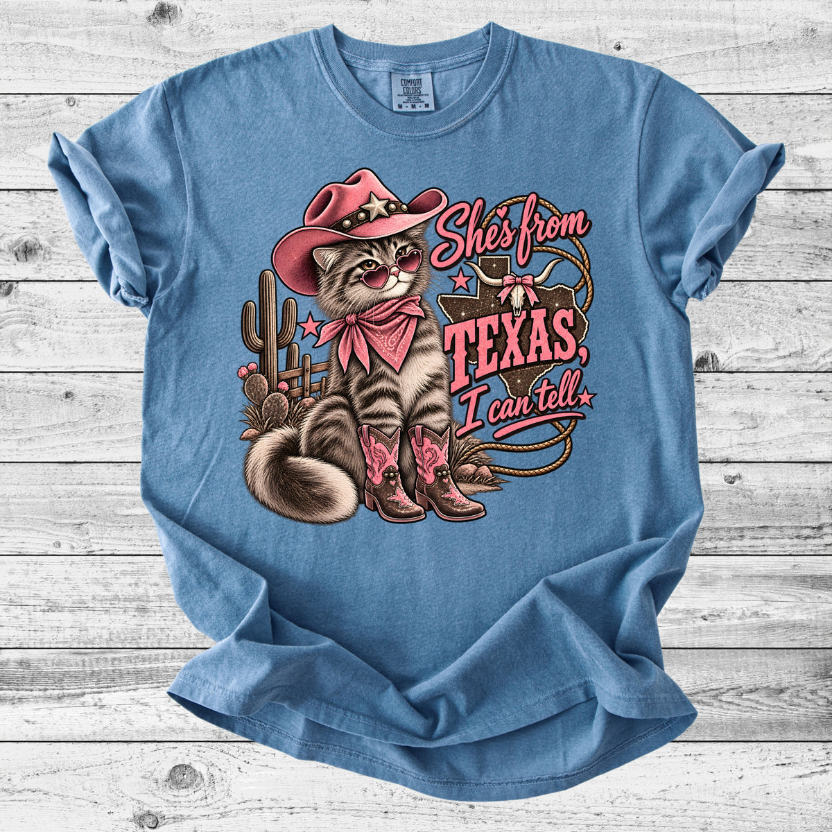 Texas Cowgirl Cat T-Shirt